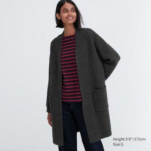 Abrigos Uniqlo De Punto Long Mujer Gris | 736189_PE