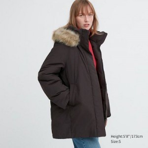 Abrigos Uniqlo Híbrido Down Mujer Marrones | 549301_PE