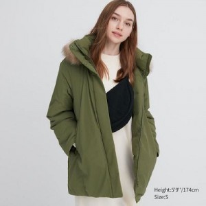 Abrigos Uniqlo Híbrido Down Mujer Verde Oliva | 497520_PE