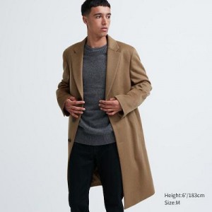 Abrigos Uniqlo Lana Cashmere Chesterfield Hombre Marrones | 850129_PE