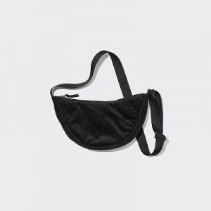 Bolsa De Hombro Uniqlo Corduroy Round Mini Mujer Negras | 820637_PE