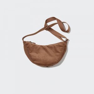 Bolsa De Hombro Uniqlo Corduroy Round Mini Mujer Marrones | 204785_PE