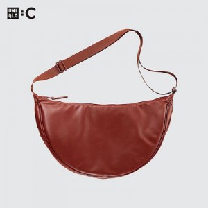 Bolsa De Hombro Uniqlo Faux Cuero Round Mujer Naranjas | 478290_PE