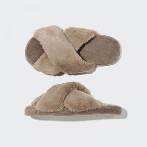 Botas Uniqlo Room Shoes Furry Fleece Mujer Marrones | 241806_PE