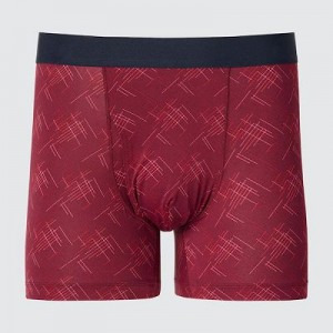 Bragas Uniqlo AIRism Printed Boxer Hombre Rojas | 318947_PE