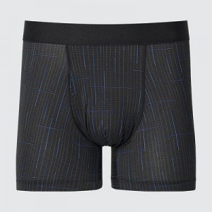 Bragas Uniqlo AIRism Printed Boxer Hombre Negras | 467059_PE