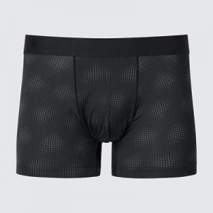 Bragas Uniqlo AIRism Printed Low-Rise Boxer Hombre Negras | 793026_PE