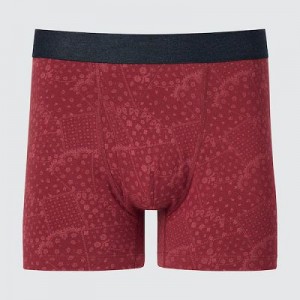 Bragas Uniqlo Cotton Patchwork Boxer Hombre Rojas | 194762_PE