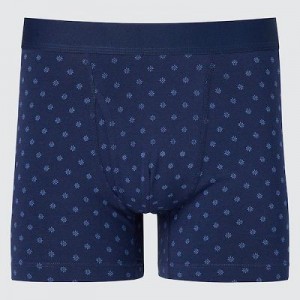 Bragas Uniqlo Cotton Printed Boxer Hombre Azul Marino | 415679_PE