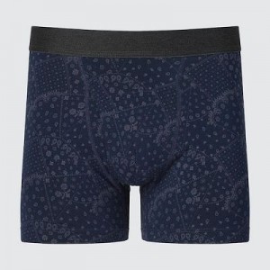 Bragas Uniqlo Cotton Printed Boxer Hombre Azul Marino | 763829_PE