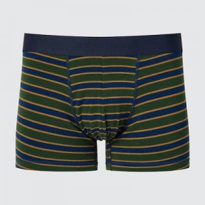 Bragas Uniqlo Low-Rise Cotton A Rayas Boxer Hombre Verde | 398642_PE