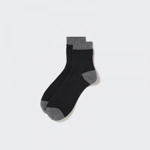 Calcetines Uniqlo Acanalado Half Hombre Negras | 820546_PE