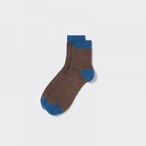 Calcetines Uniqlo Acanalado Half Hombre Marrones | 658947_PE