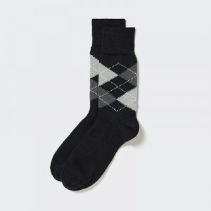 Calcetines Uniqlo Argyle Hombre Negras | 469178_PE