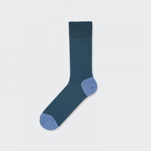 Calcetines Uniqlo Color Block Hombre Azules | 863459_PE