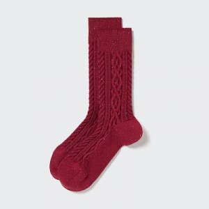 Calcetines Uniqlo Color Nep Cable Hombre Rojas | 138976_PE