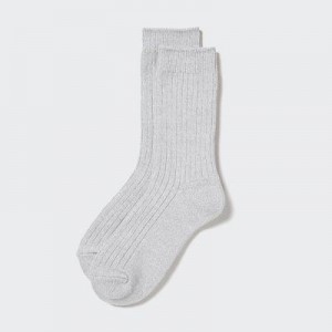 Calcetines Uniqlo HEATTECH Acanalado Mujer Gris | 235960_PE