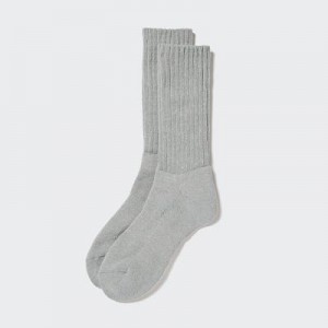 Calcetines Uniqlo HEATTECH Acanalado Pile Mujer Gris | 839570_PE