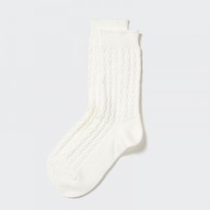 Calcetines Uniqlo HEATTECH Cable Mujer Blancas | 319502_PE