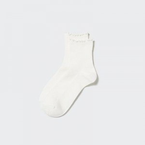 Calcetines Uniqlo HEATTECH Crew Mellow Mujer Blancas | 456137_PE