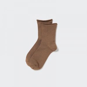 Calcetines Uniqlo HEATTECH Crew Mujer Marrones | 314927_PE