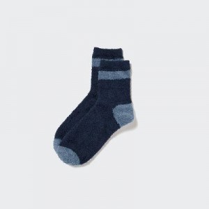 Calcetines Uniqlo HEATTECH Fluffy-Lined Half Hombre Azules | 796158_PE