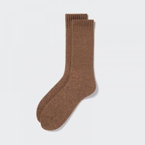 Calcetines Uniqlo HEATTECH Pile Hombre Marrones | 845602_PE