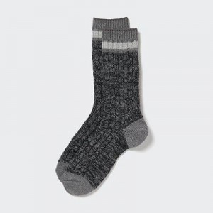 Calcetines Uniqlo HEATTECH Slub Acanalado Hombre Gris | 243819_PE