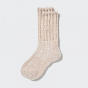 Calcetines Uniqlo HEATTECH Soft Pile Acanalado Hombre Beige | 174326_PE