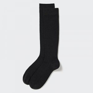 Calcetines Uniqlo HEATTECH Wide-Acanalado Knee-High Hombre Negras | 493712_PE