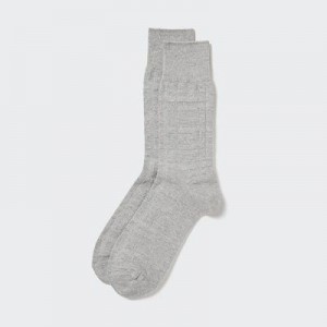 Calcetines Uniqlo Links Checked Hombre Gris | 19762_PE