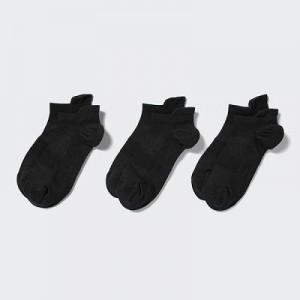 Calcetines Uniqlo Sport Short (3 Pairs) Mujer Negras | 890741_PE