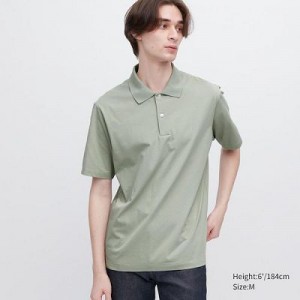 Camisa Polo Uniqlo AIRism Regular Collar Hombre Verde | 910483_PE