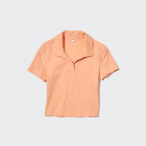 Camisa Polo Uniqlo Cropped Skipper Short-Sleeve Mujer Naranjas | 368197_PE