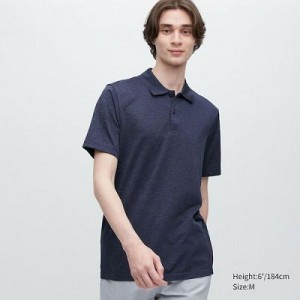 Camisa Polo Uniqlo DRY-EX Hombre Azul Marino | 201956_PE