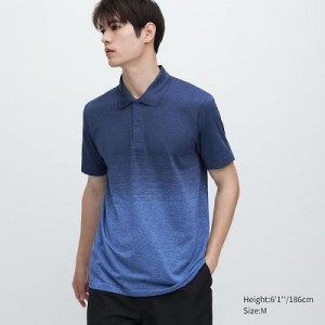 Camisa Polo Uniqlo DRY-EX Hombre Azules | 431976_PE