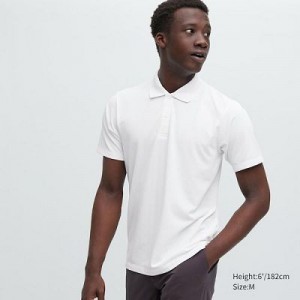 Camisa Polo Uniqlo DRY-EX Hombre Blancas | 905621_PE