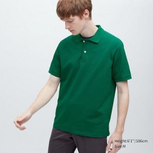 Camisa Polo Uniqlo Dry Pique Short-Sleeve Hombre Verde | 59614_PE