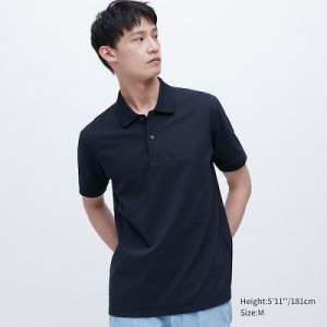 Camisa Polo Uniqlo Dry Pique Short-Sleeve Hombre Azul Marino | 520938_PE