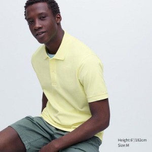 Camisa Polo Uniqlo Dry Pique Short-Sleeve Mujer Amarillo | 543069_PE