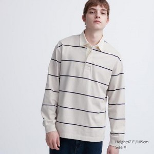 Camisa Polo Uniqlo Rugger Long-Sleeve Hombre Natural | 870362_PE