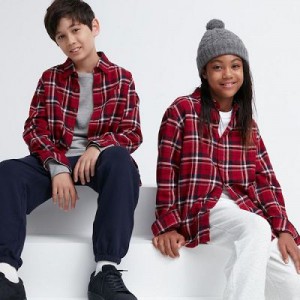 Camisas Uniqlo Flannel Checked Long-Sleeve Niños Rojas | 16749_PE