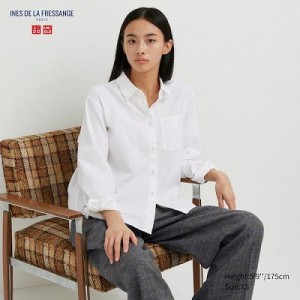 Camisas Uniqlo Oxford Long-Sleeve Mujer Blancas | 568921_PE