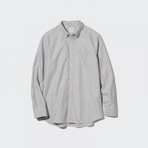 Camisas Uniqlo Oxford Slim-Fit Long-Sleeve Hombre Gris | 239014_PE