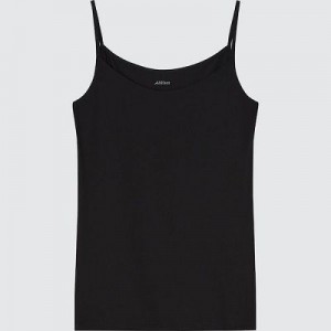 Camiseta Tirantes Uniqlo AIRism Camisole Mujer Negras | 372084_PE