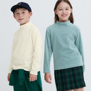 Camiseta Uniqlo Acanalado High Neck Long-Sleeve Niños Blancas | 564710_PE