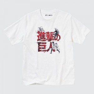 Camiseta Uniqlo Attack on Titan UT Mujer Blancas | 620793_PE