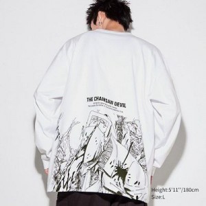 Camiseta Uniqlo Chainsaw Man × Kosuke Kawamura UT Hombre Blancas | 68713_PE