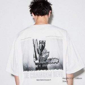 Camiseta Uniqlo Chainsaw Man × Kosuke Kawamura UT Mujer Blancas | 132098_PE