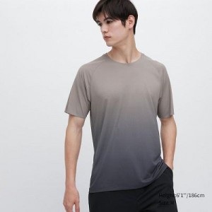 Camiseta Uniqlo DRY-EX Crew Neck Short-Sleeve Mujer Gris | 52743_PE